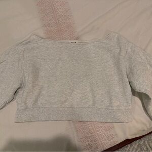 Gray off-shoulder sweatshirt